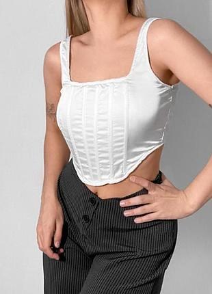 Сатиновый топ корсет 🤍missguided🤍