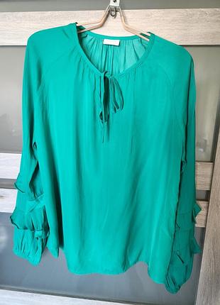 Блуза жіноча зелена з довгим рукавом