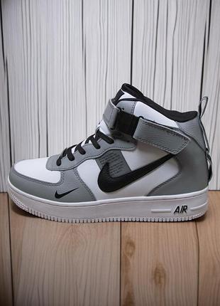 Кросівки nike air force af1 зима, кроссовки зимові сірі (0325)