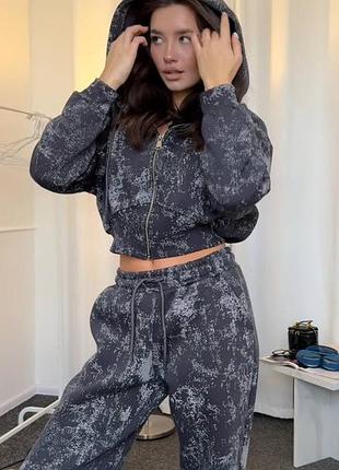 Теплый костюм двойка на флисе варенка 🖤🤍