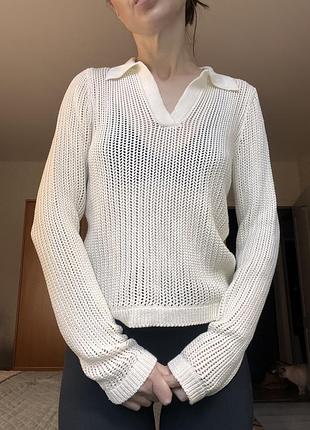 Лонгслів-поло в сітку