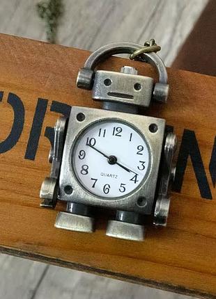 Кварцовий кишеньковий годинник кулон робот на ланцюжку