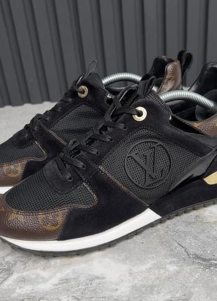 Louis vuitton run away monogram canvas sneaker black женские кроссовки оригинал 38.5 eur