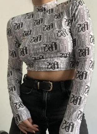 Топ лонгслив водолазка кофта с принтом fb sister