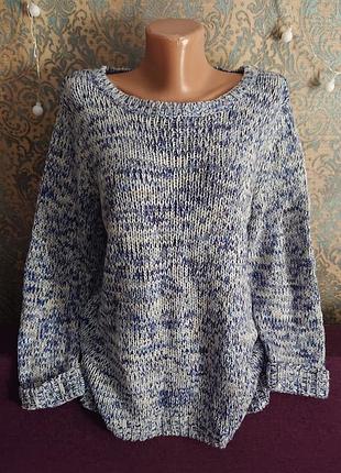 Теплый вязаный свитер большой размер батал 50 /52 джемпер кофта