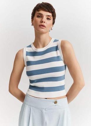 Трикотажний топ в смужку zara