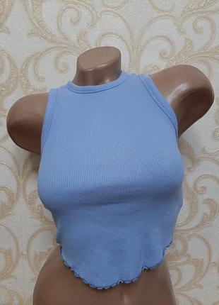 Укороченная майка в рубчик, топ new look