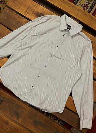Мужская полосатая рубашка river island (ривер айленд хлрр идеал оригинал черно-белая)