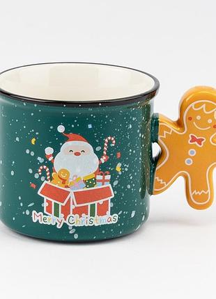 Кружка с новогодним дизайном волшебная коробка 320 мл, зеленая