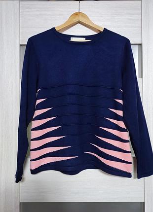 Свитер кофточка вискоза темно-синяя с розовым lakeland