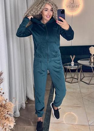 Жіночий велюровий костюм | кофта та штани | 6047