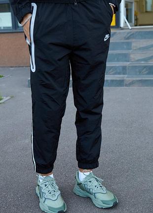 Штани nike tech fleece, р.m,l,xl,2xl, нейлон, чорний