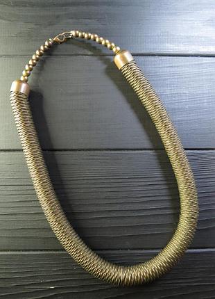 Колье  массивное винтаж латунь пружинка