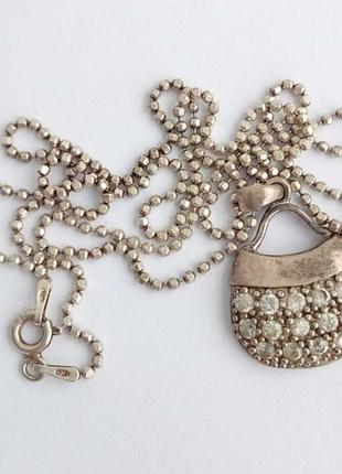 Винтажное ожерелье с серебряным 925 кошельком
