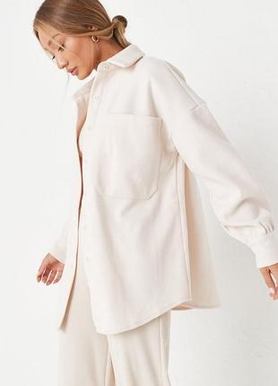 Куртка-рубашка теплая эмисезонная женская missguided молочная