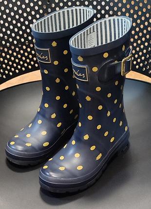 Женские резиновые сапоги joules molly welly средней высоты цвета french navy spot роз.36