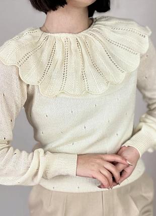 Вінтажний светр з комірцем ретро стиль вінтаж