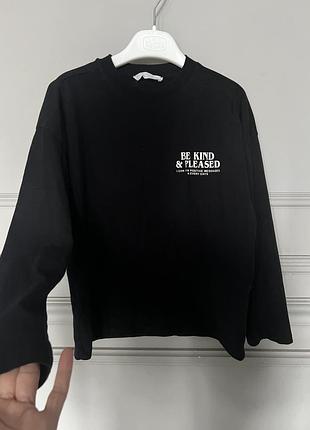 Черный лонгслив zara 2