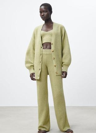 🖤уютный трикотажный кардиган zara в оливковом (фисташковом) цвете🖤