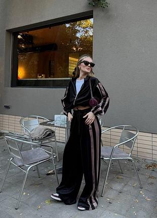 Жіночий повсякденний спортивний костюм двійка штани та кофта на зміці тканина велюр полюш на трикотажній основі туреччина