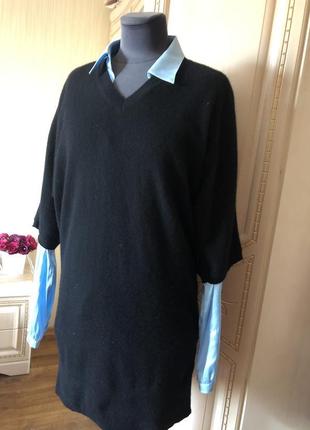 Vince! кашемировая туника удлиненный джемпер пуловер, натуральный люкс кашемир,