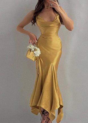 Распродажа платье oh polly мидакси золотистое