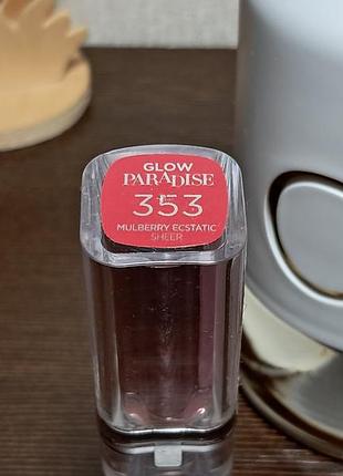 Помада-бальзам l'oréal paris glow paradise balm-in-lipstick(353 mulberry ecstatic sheer)