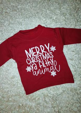 Реглан кофта свитшот новогодний красный рождество