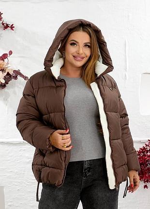 Тепла жіноча зимова куртка зимовий пуховик