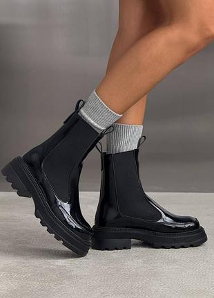 Демисезонные челси TM️ nikart
цвет: черный, натуральная лакированная кожа