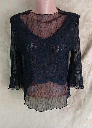 Мереживний кроп-топ/болеро river island, розмір 46 (uk 14, eur 40)