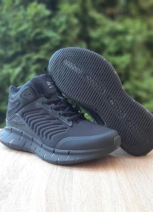 Кроссовки зимние reebok zig kinetica высокие черные
