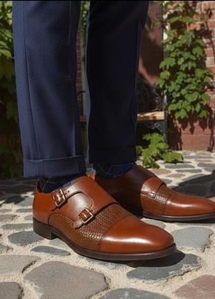 Чоловічі шкіряні туфлі монки pope wears італія р.43-44