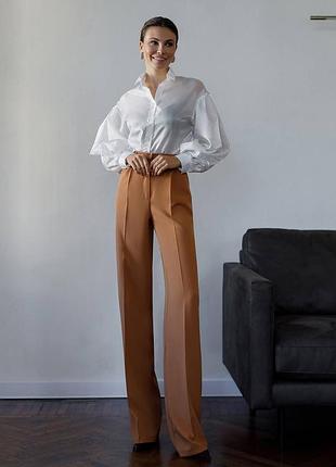 8 цветов! женские классические прямые брюки со стрелками из костюмной ткани, базовые брюки трубы, высокая посадка, деловые, костюмные, длинные