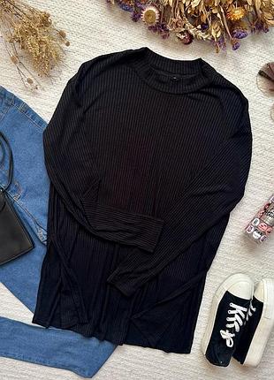 Базова подовжена кофта вільного крою в рубчик