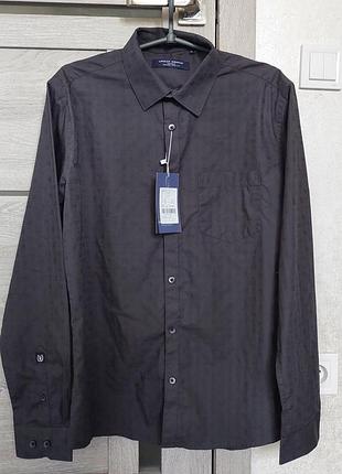 Мужская котоновая темно-серая рубашка urban nomad(воротник 42)