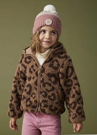 Куртка шерпа меховушка с капюшоном на замке с карманами f&f 5-6лет на девочку