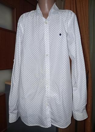 Хлопковая рубашка с длинным рукавом на парня 11-12 лет, рост 146-152 см