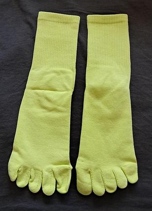 Высокие однотонные носки с отдельными пальцами 36-42 размер