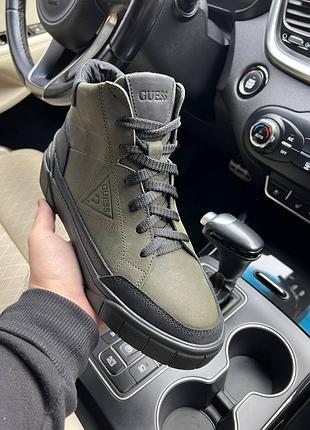 Чоловічі зимові черевики на шнурівці натуральна шкіра, шкіряні черевики на хутрі гес 319
