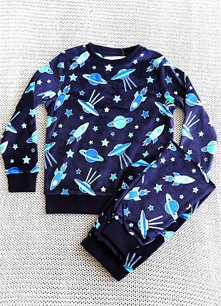Новый детский комплект, пижама космос, на 5-6 лет