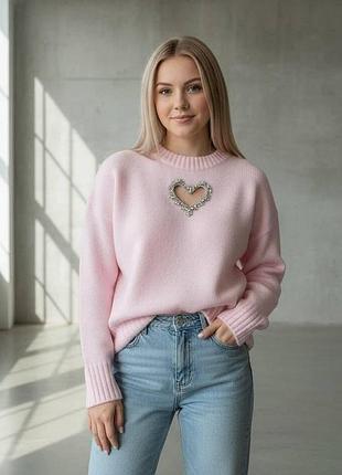Свитер турецкий вырез сердце