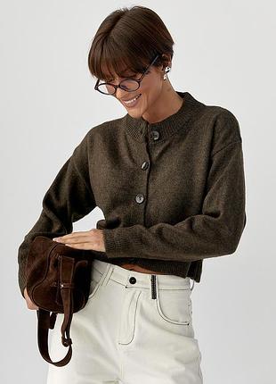 Теплий в'язаний короткий кардиган
