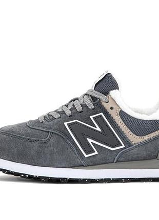 New balance 574 classic grey fur. артикул sne-15199