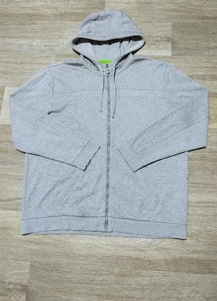 Худи мужское hugo boss серое 2xl на молнии