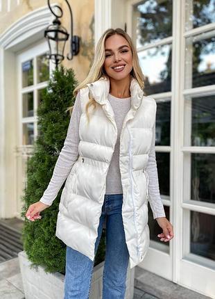 Жилет теплый, жилетка женская утепленная приталенная на молнии