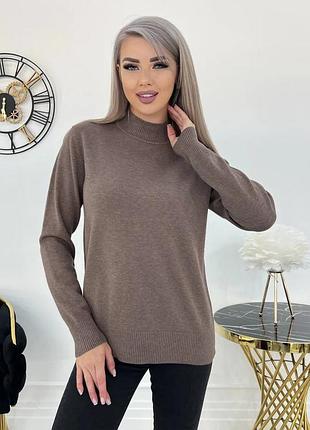 Жіночий базовий теплий гольф светр білий молочний чорний сірий блакитний моко