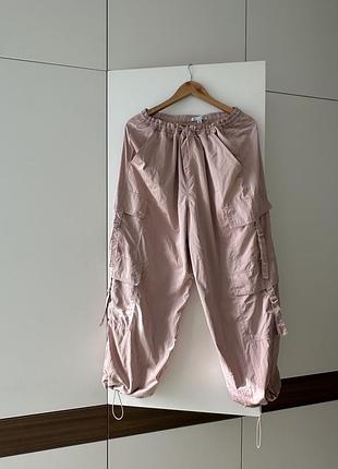 Рожеві штани карго oversize від next petite розмір xl l m