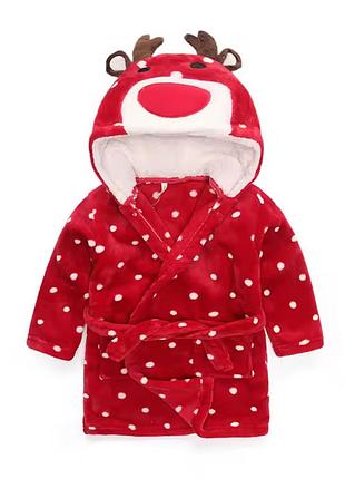 Детский халатик в красном цвете