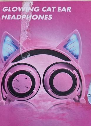 Наушники  беспроводные 🎧 кошечка 🐱  светятся ,светящиеся наушники с кошачьими ушками